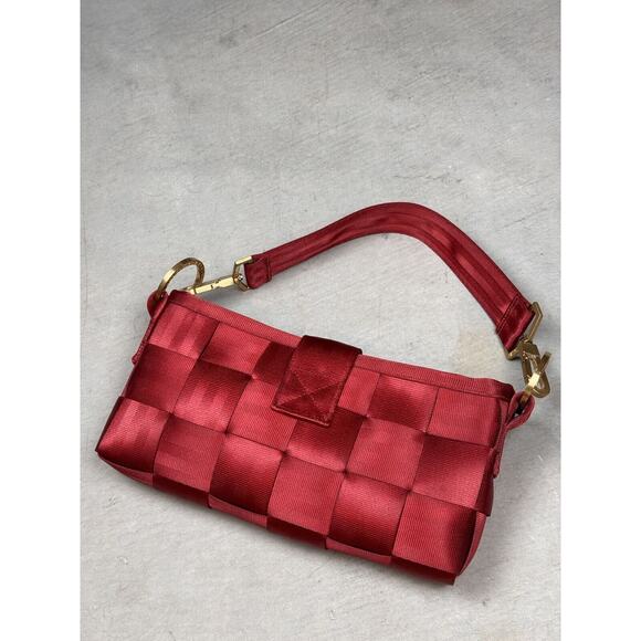 Harveys Seatbelt RARE Maroon Red Carriage Baguette Handbag - Picture 10 of 16
